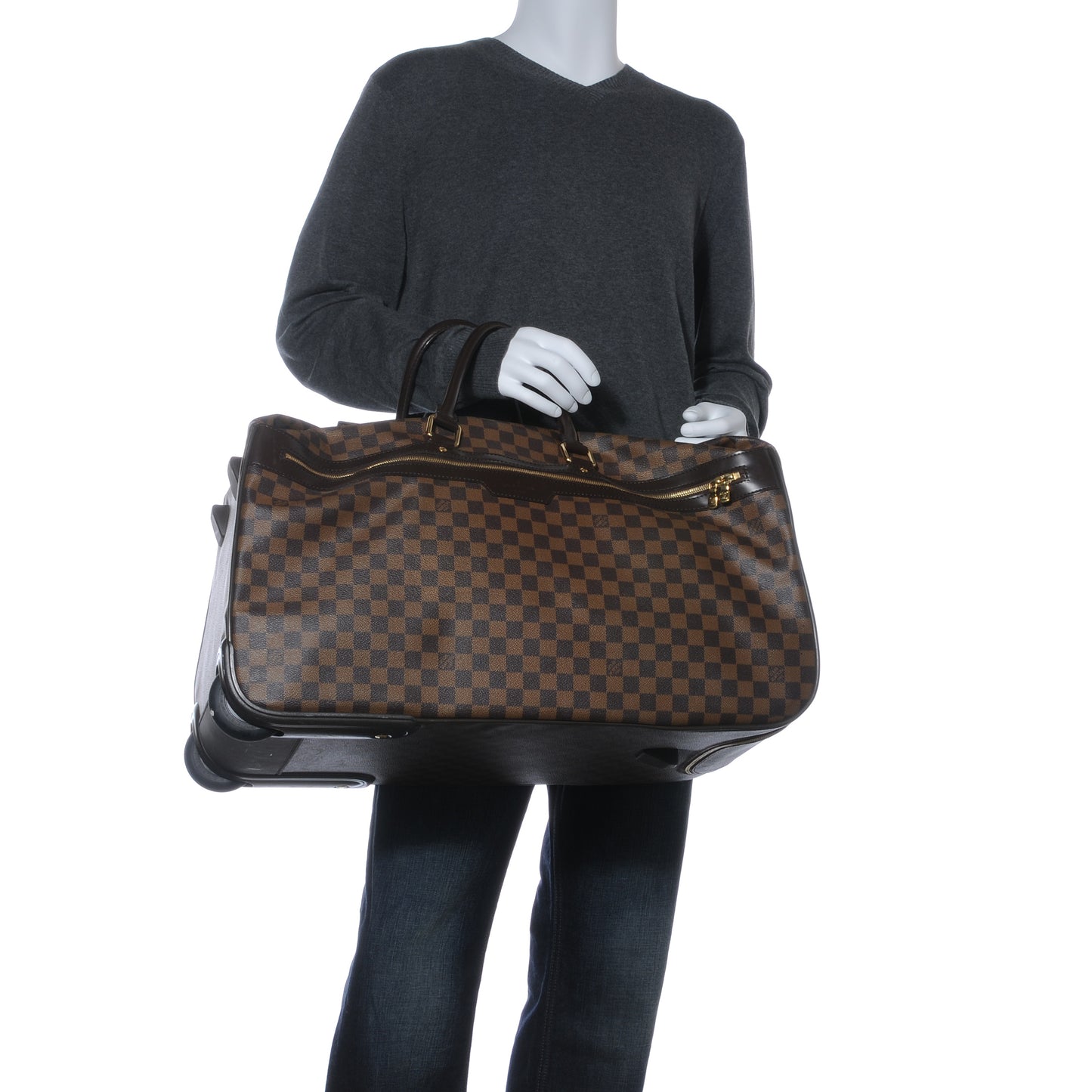 Damier Ebene Eole 60 Rolling Luggage Travel Bag