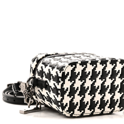Christian Dior Calfskin Macro Houndstooth Embossed Micro Lady Dior Vanity Case Black White 8 of 9