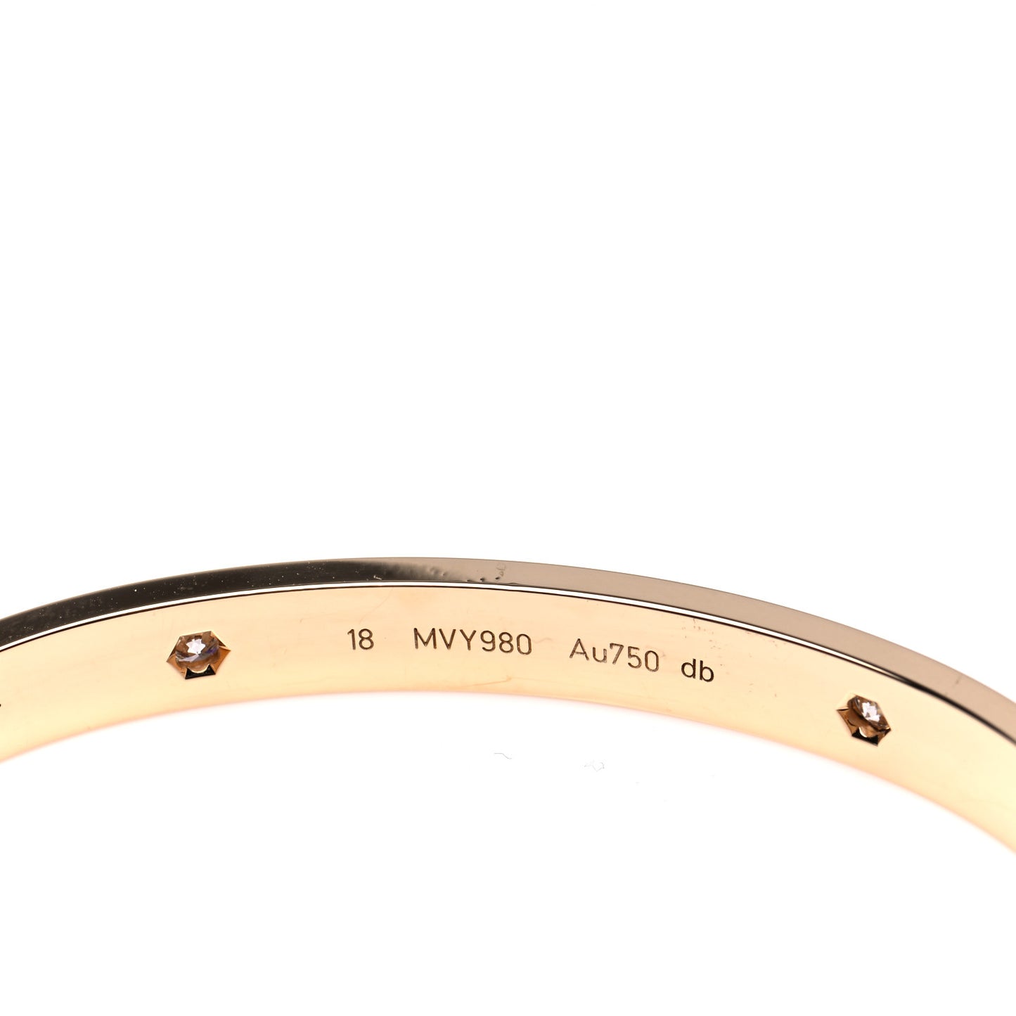 18K Yellow Gold 4 Diamond LOVE Bracelet 18
