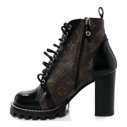Louis Vuitton Patent Calfskin Monogram Star Trail Ankle Boots 39 Black 1 of 10