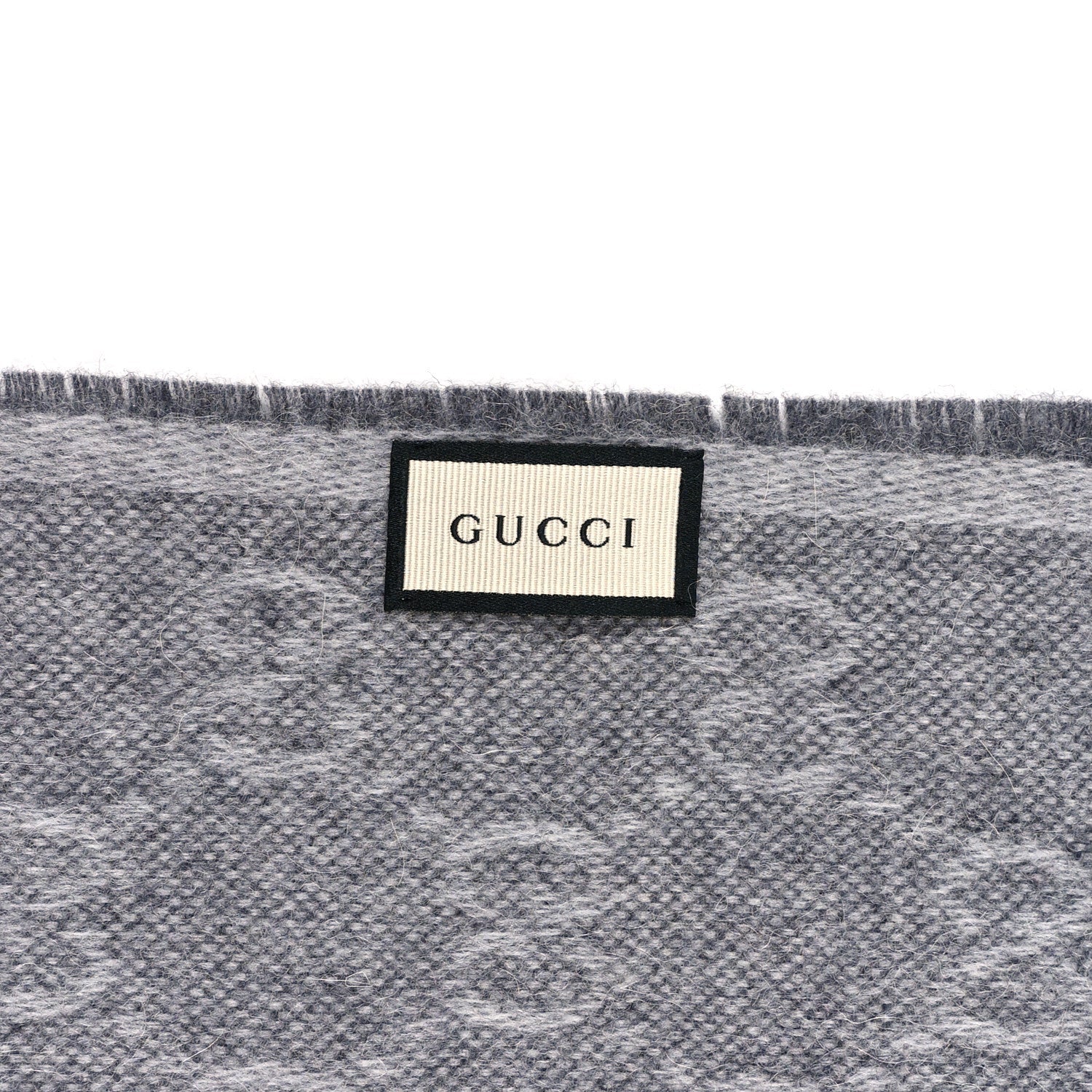 Gucci Wool Angora Monogram Web New Nikky Scarf Zinc Blue 3 of 4