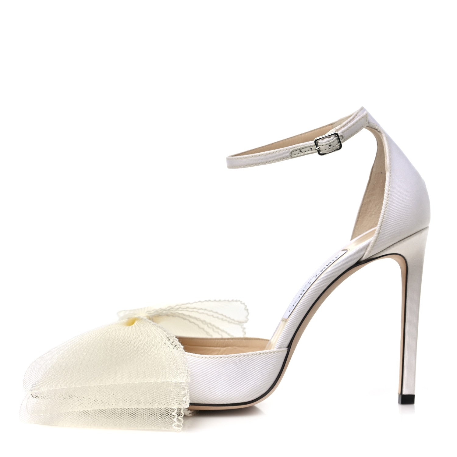 Jimmy Choo Satin Crystal Averly Bow 100 Pumps 39.5 Latte 1 of 9