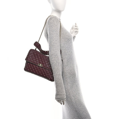 Valentino Garavani Nappa Large Rockstud Spike Shoulder Bag Rubin 2 of 11