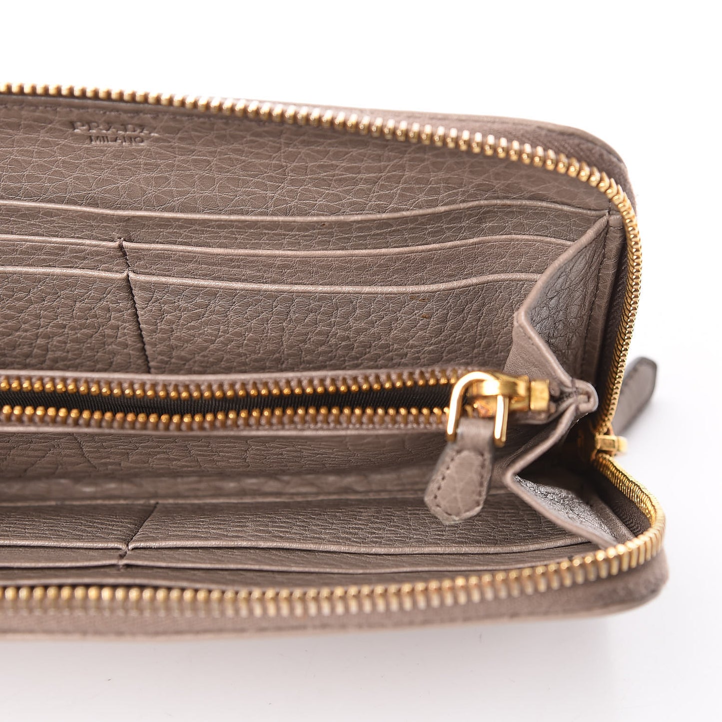 Vitello Daino Zip Around Wallet Argilla
