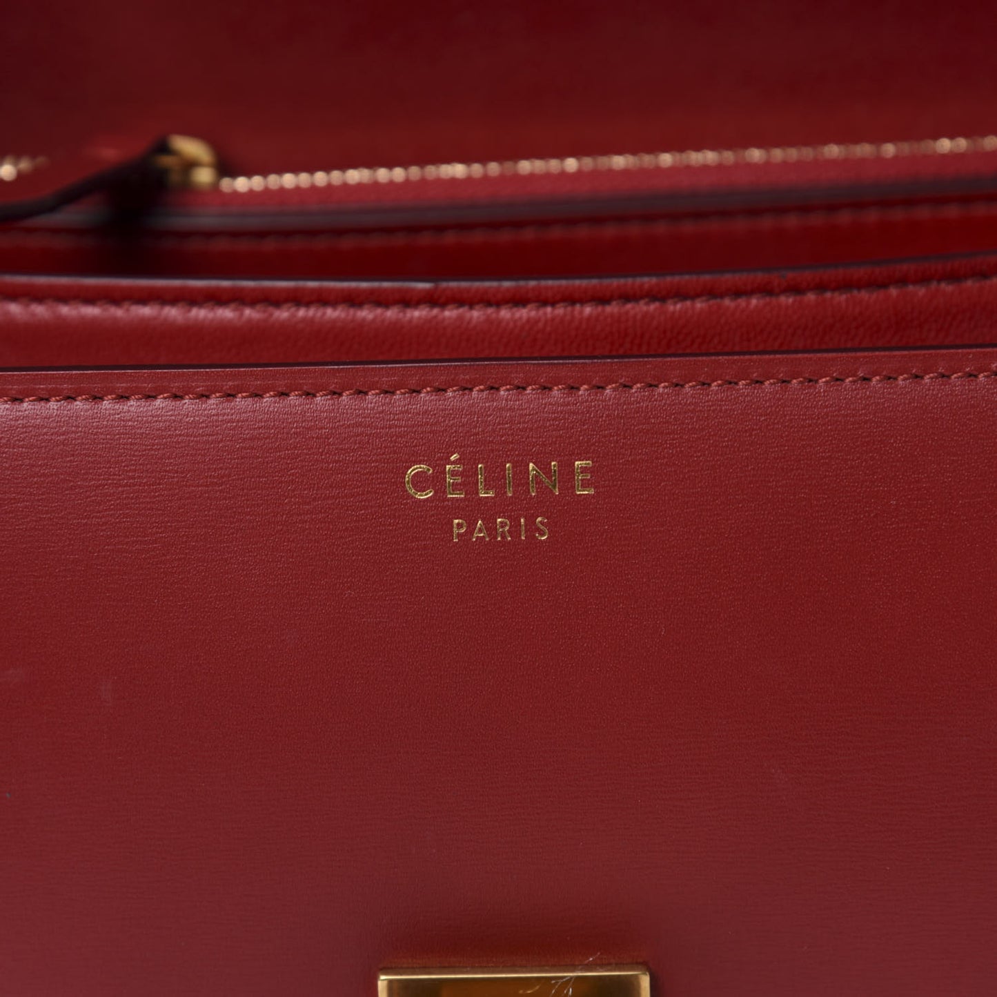 Box Calfskin Medium Classic Box Flap Bag Red