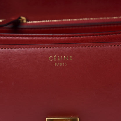 Celine Box Calfskin Medium Classic Box Flap Bag Red 9 of 11