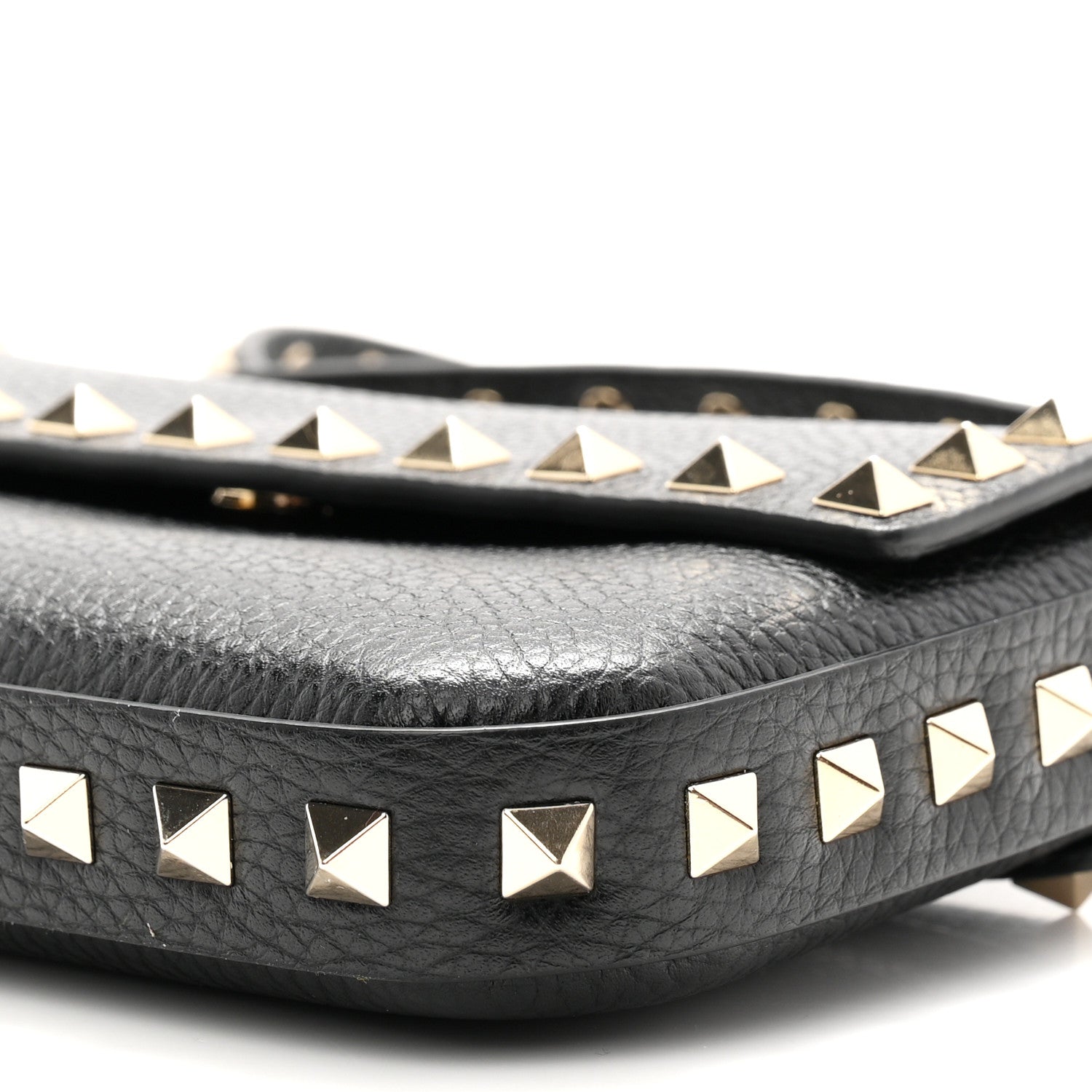 Valentino Garavani Grainy Calfskin Rockstud Crossbody Pouch Black 9 of 10