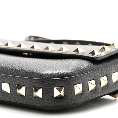 Valentino Garavani Grainy Calfskin Rockstud Crossbody Pouch Black 9 of 10