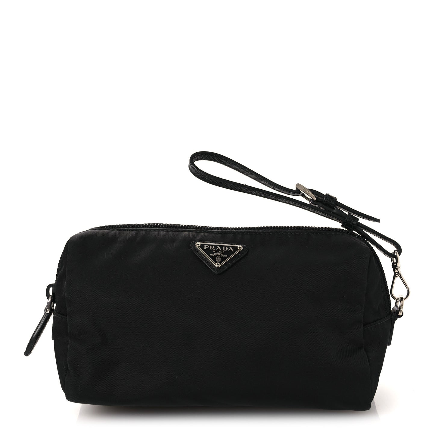 Re-Nylon Vela Saffiano Wristlet Black