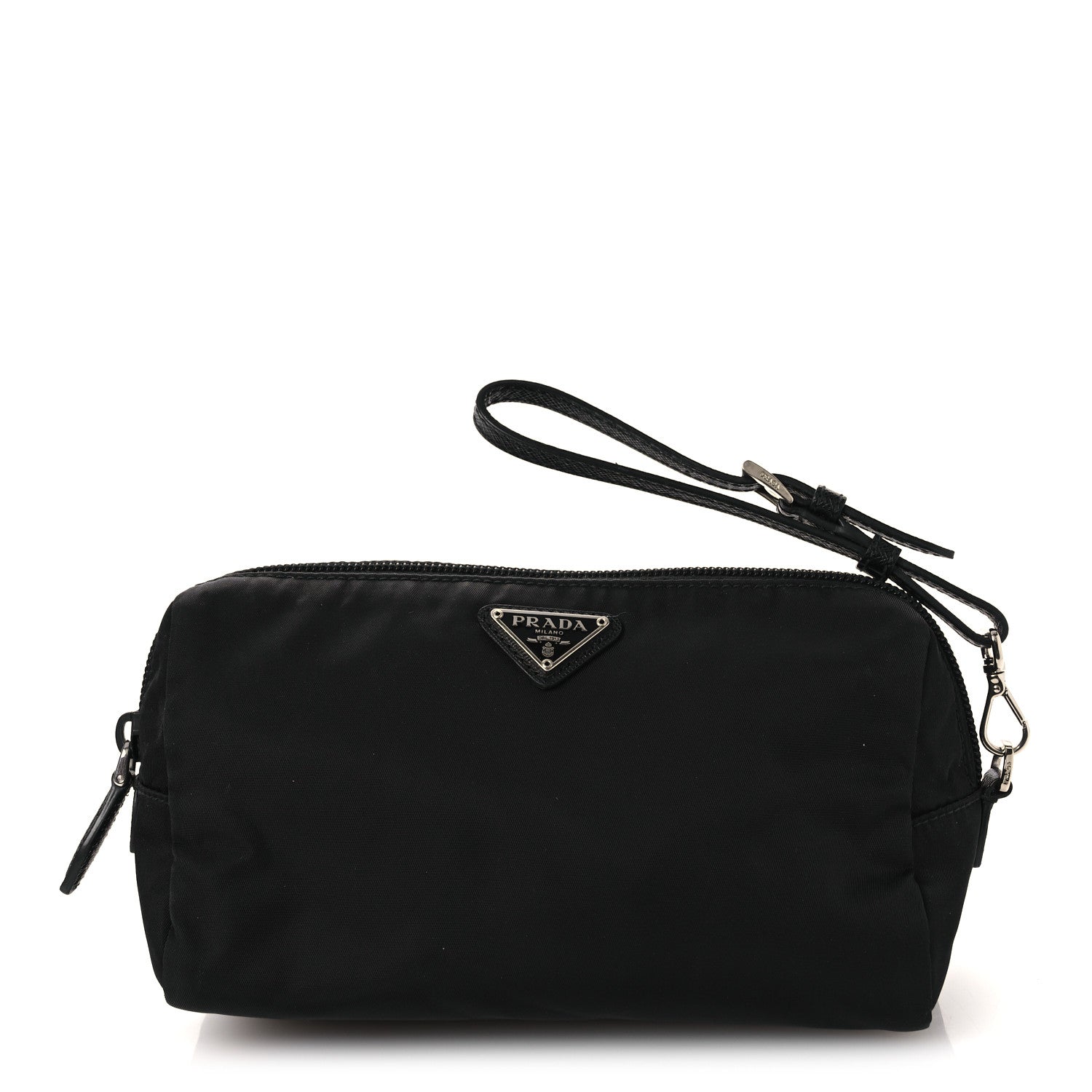 Prada Re-Nylon Vela Saffiano Wristlet Black 1 of 12