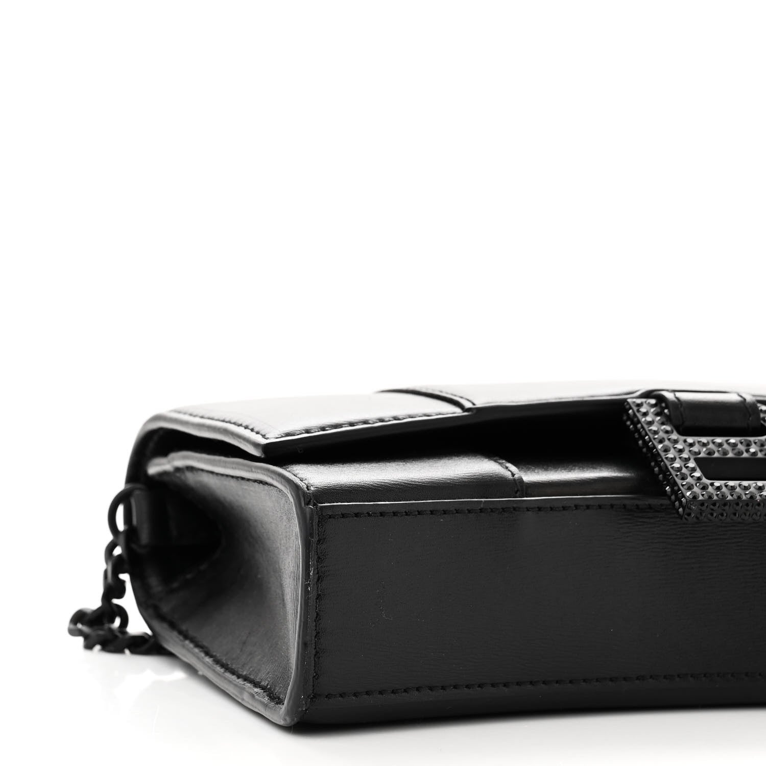 Balenciaga Calfskin Strass Monochrome Hourglass Chain Bag Black 8 of 9