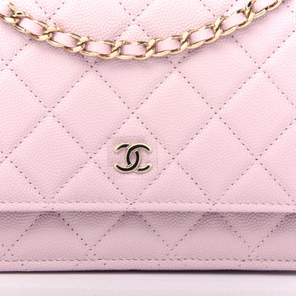 Chanel Caviar Quilted Wallet On Chain WOC Light Pink 11 of 12