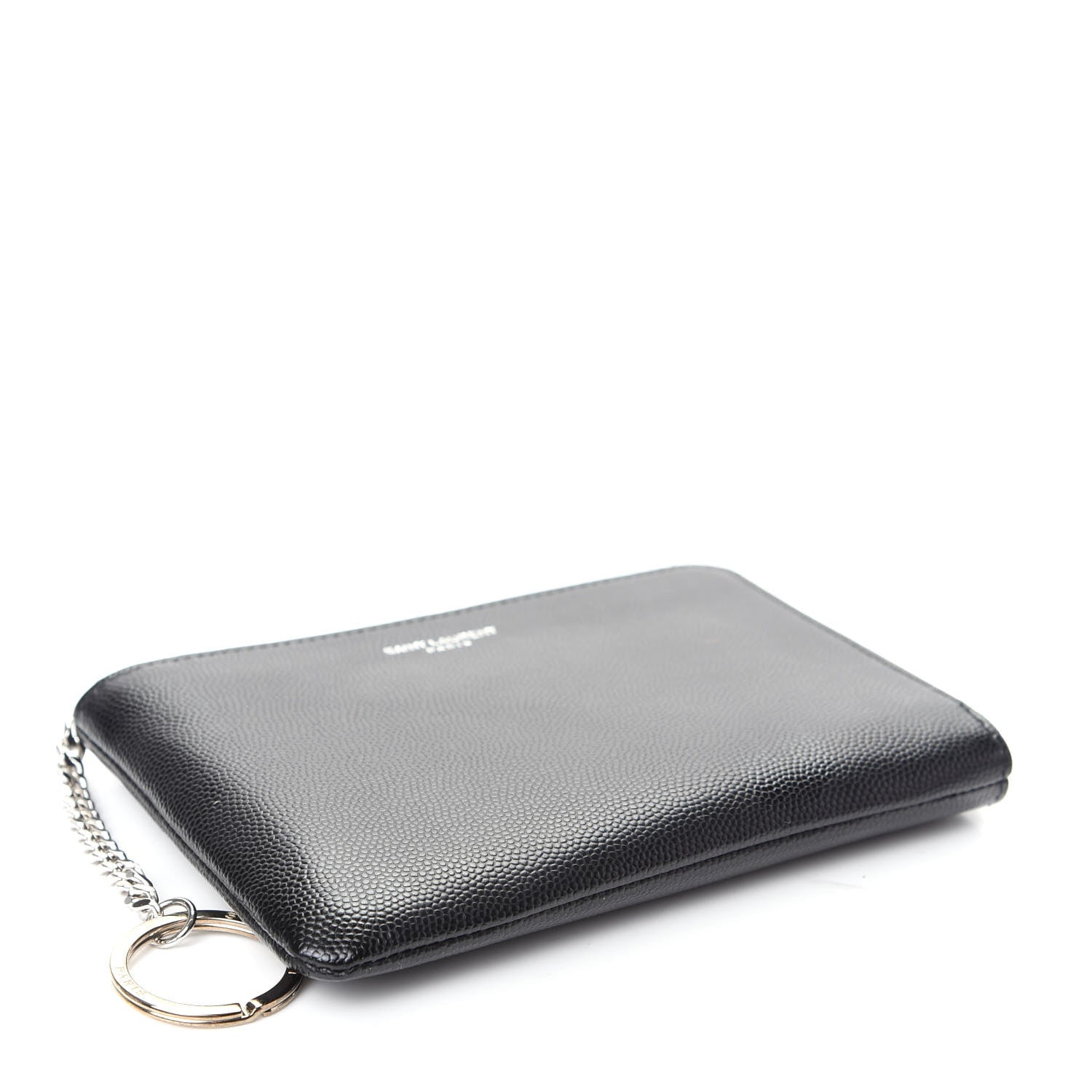 Saint Laurent Grain de Poudre Key Pouch Black 3 of 3