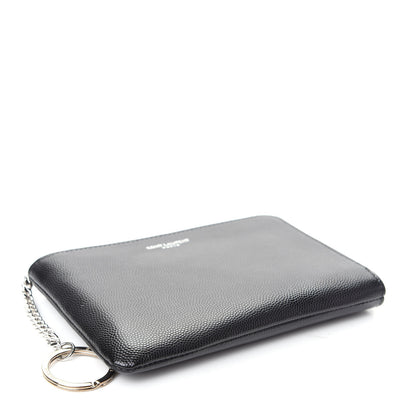 Saint Laurent Grain de Poudre Key Pouch Black 3 of 3