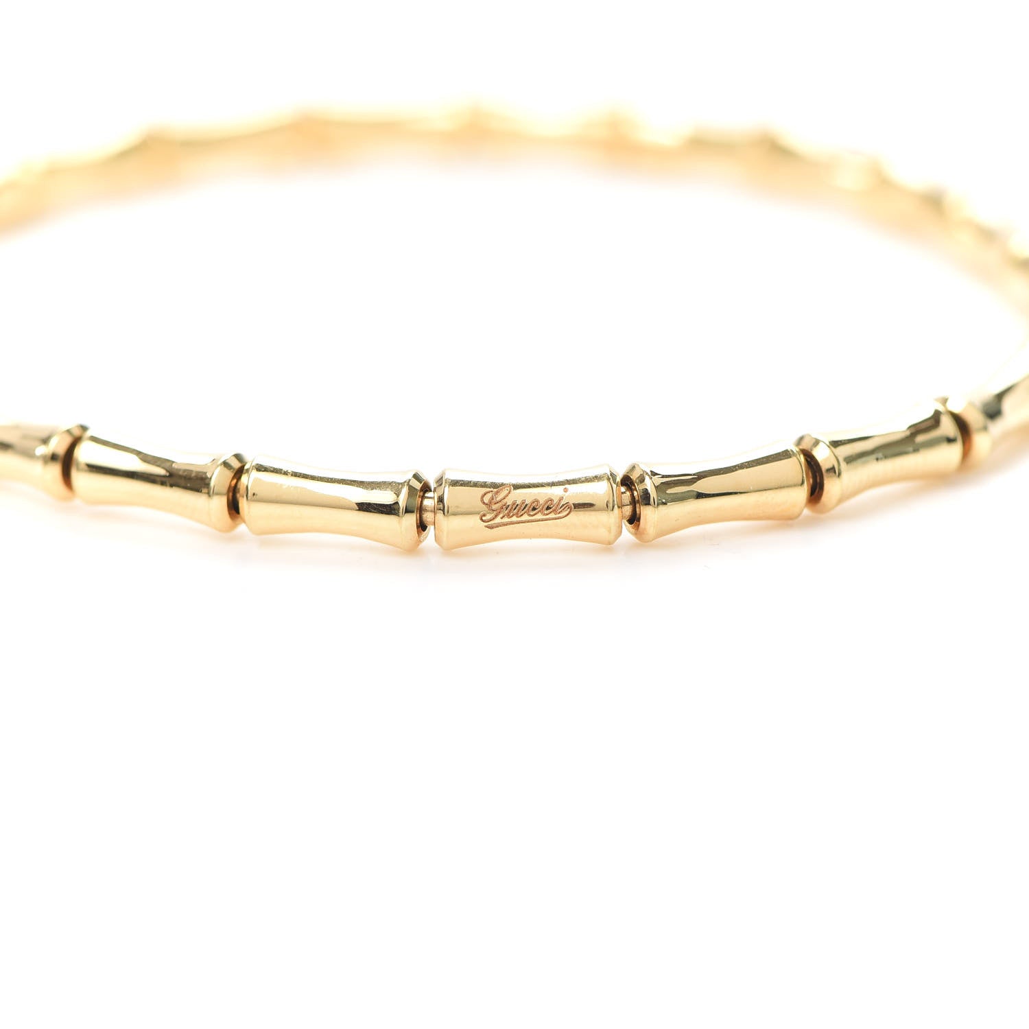 Gucci 18K Yellow Gold Small Bamboo Spring Bracelet 18 6 of 6