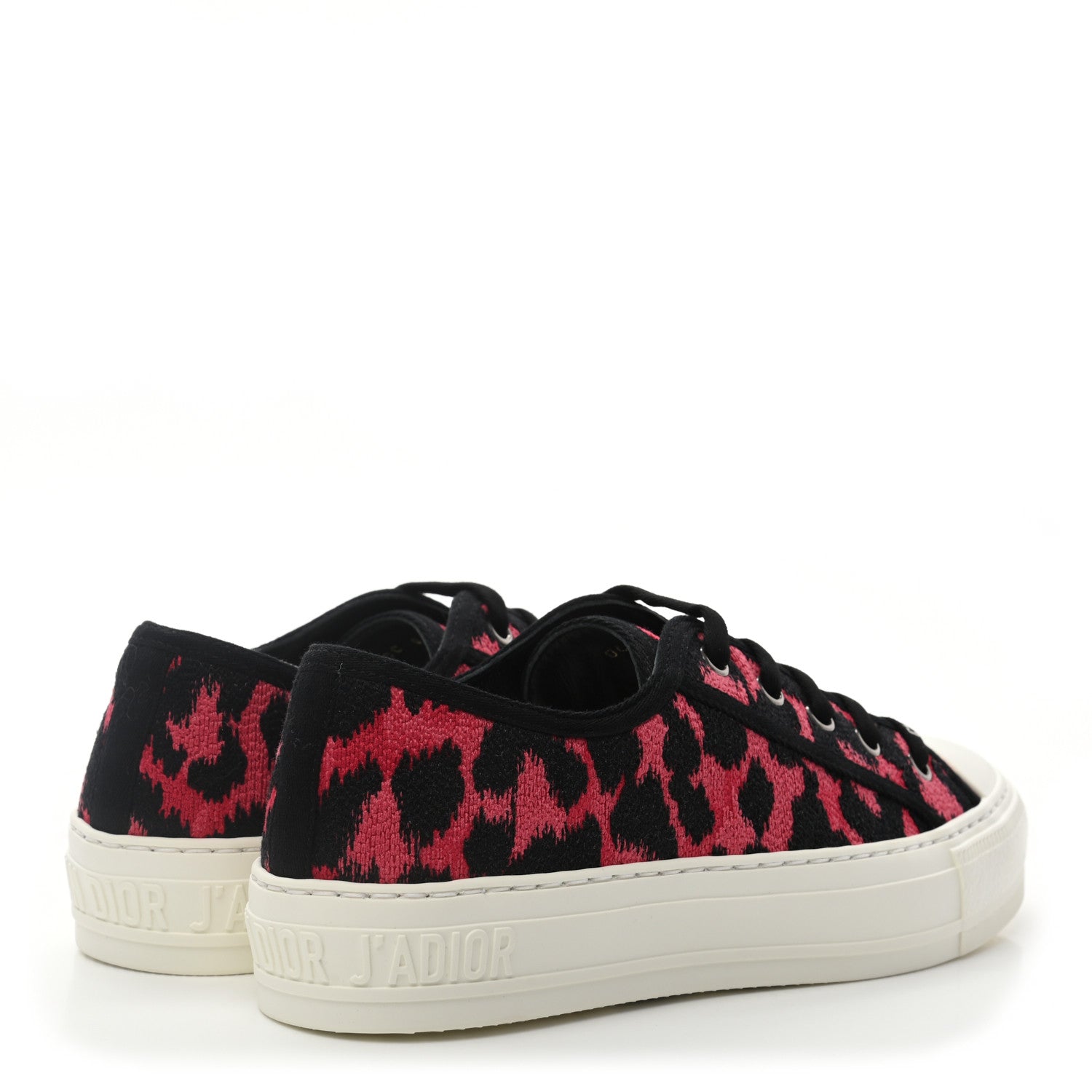 Christian Dior Cotton Mizza Embroidered Walk'N'Dior Low Top Sneakers 36.5 Red Multicolor 4 of 9