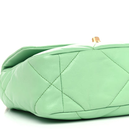 Chanel Goatskin Quilted Medium Chanel 19 Flap Light Green 7 of 8