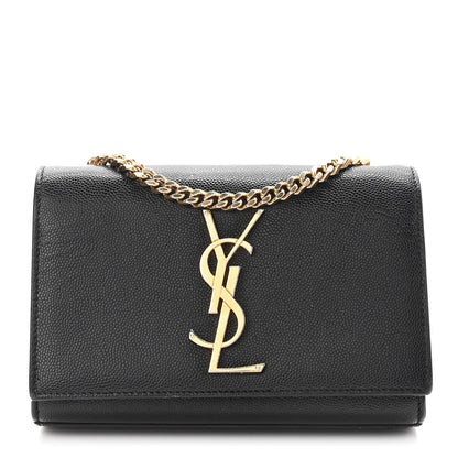 Saint Laurent Grain De Poudre Small Monogram Kate Satchel Black 1 of 9