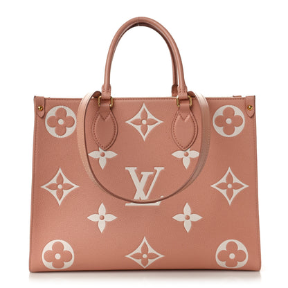 Louis Vuitton Empreinte Monogram Giant Onthego MM Rose Trianon Creme 1 of 10