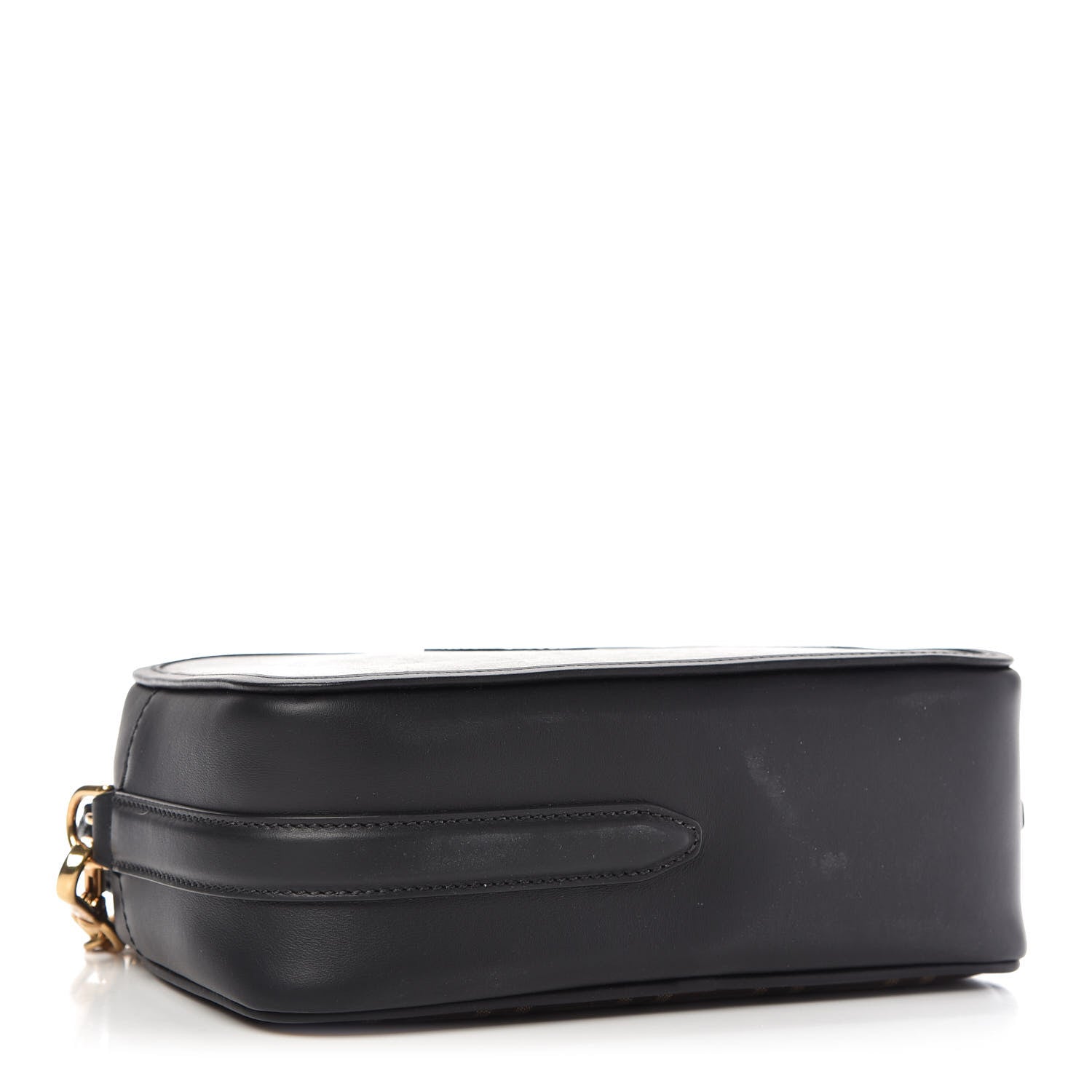Fendi Glazed Fabric Vitello Century FF 1974 Stamp Patch Camera Case Mogano Panna Black 4 of 9