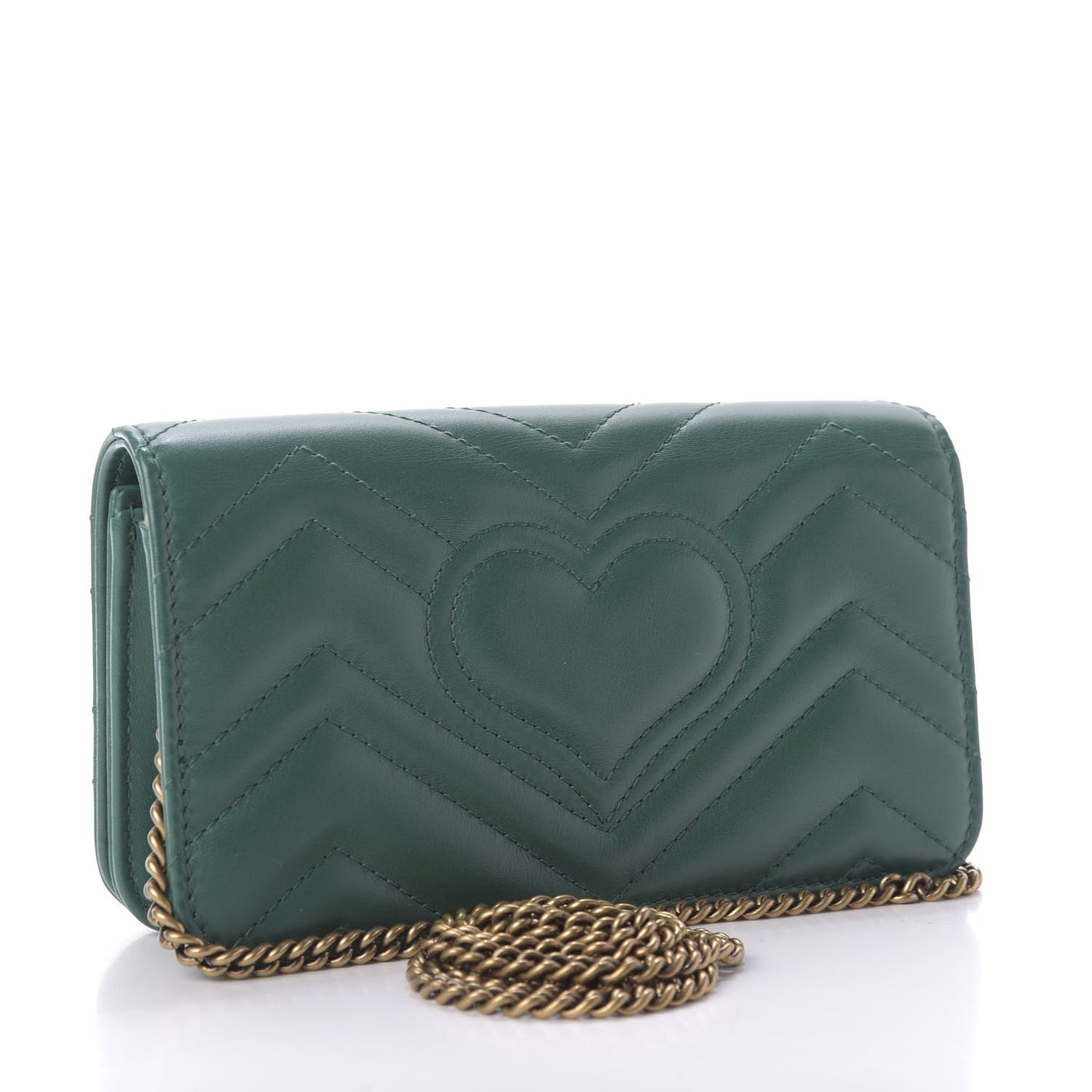 Calfskin Matelasse GG Marmont Mini Bag Emerald Green