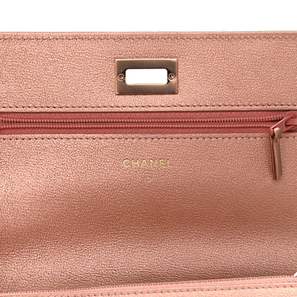 Chanel Metallic Grained Calfskin Quilted 2.55 Reissue Wallet on Chain WOC Copper Pink 6 of 12