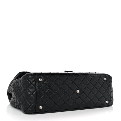 Chanel Calfskin Quilted XXL Travel Flap Bag Black 4 of 10