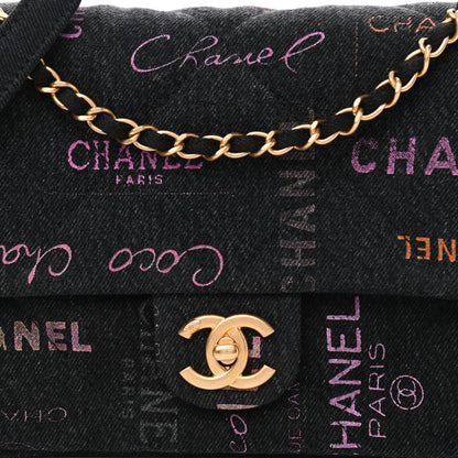 Chanel Denim Quilted Denim Mood Large Flap Black Multicolor 10 of 11