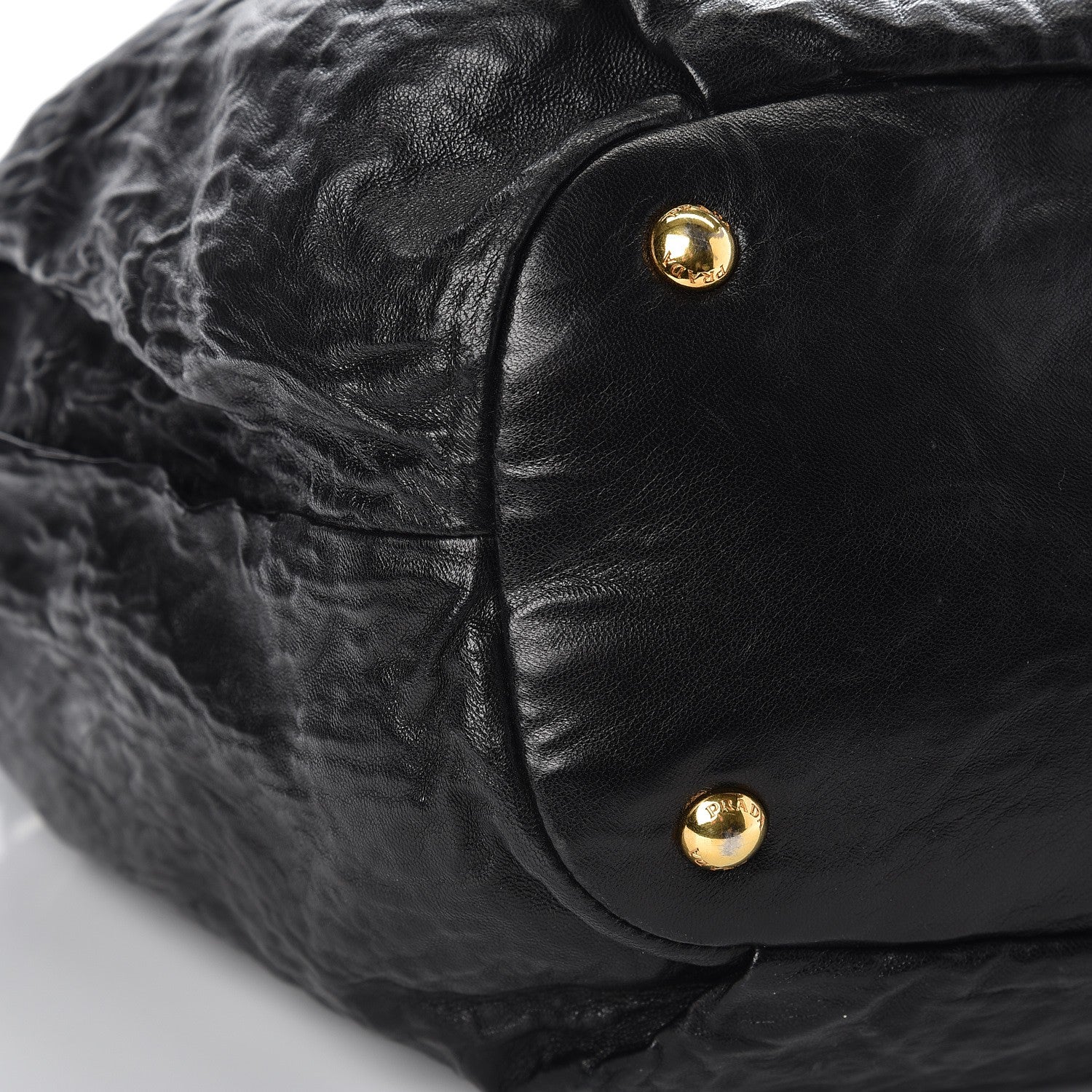 Prada Nappa Antique Shoulder Bag Black 7 of 9