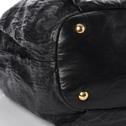 Prada Nappa Antique Shoulder Bag Black 7 of 9