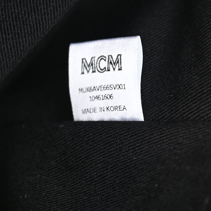 MCM Metallic Visetos Medium Fox Fur Insignia Side Stud Stark Backpack Silver Black 7 of 11