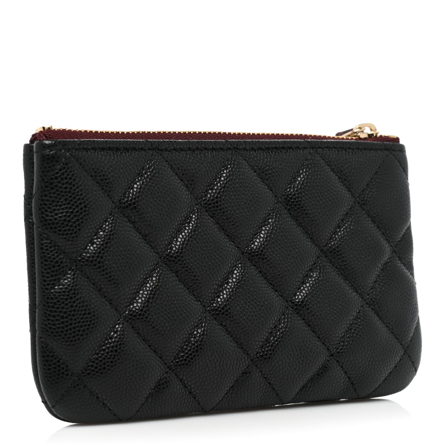 Caviar Quilted Small Cosmetic Case Black