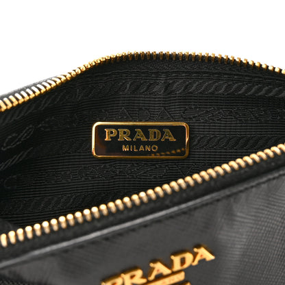 Prada Saffiano Zip Pouch Black Black 6 of 10