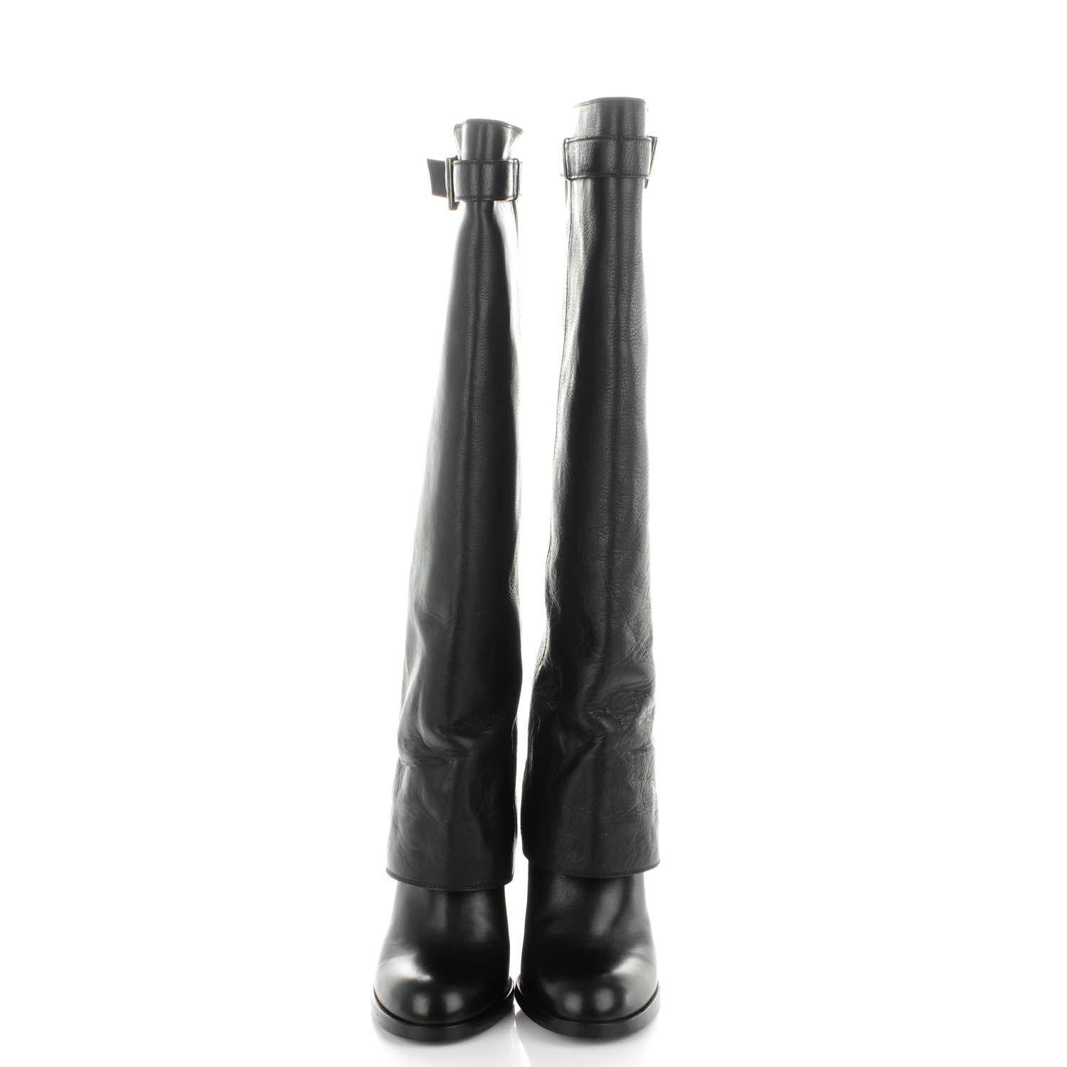 Chanel Calfskin Knee High Boots 38 Black 2 of 6
