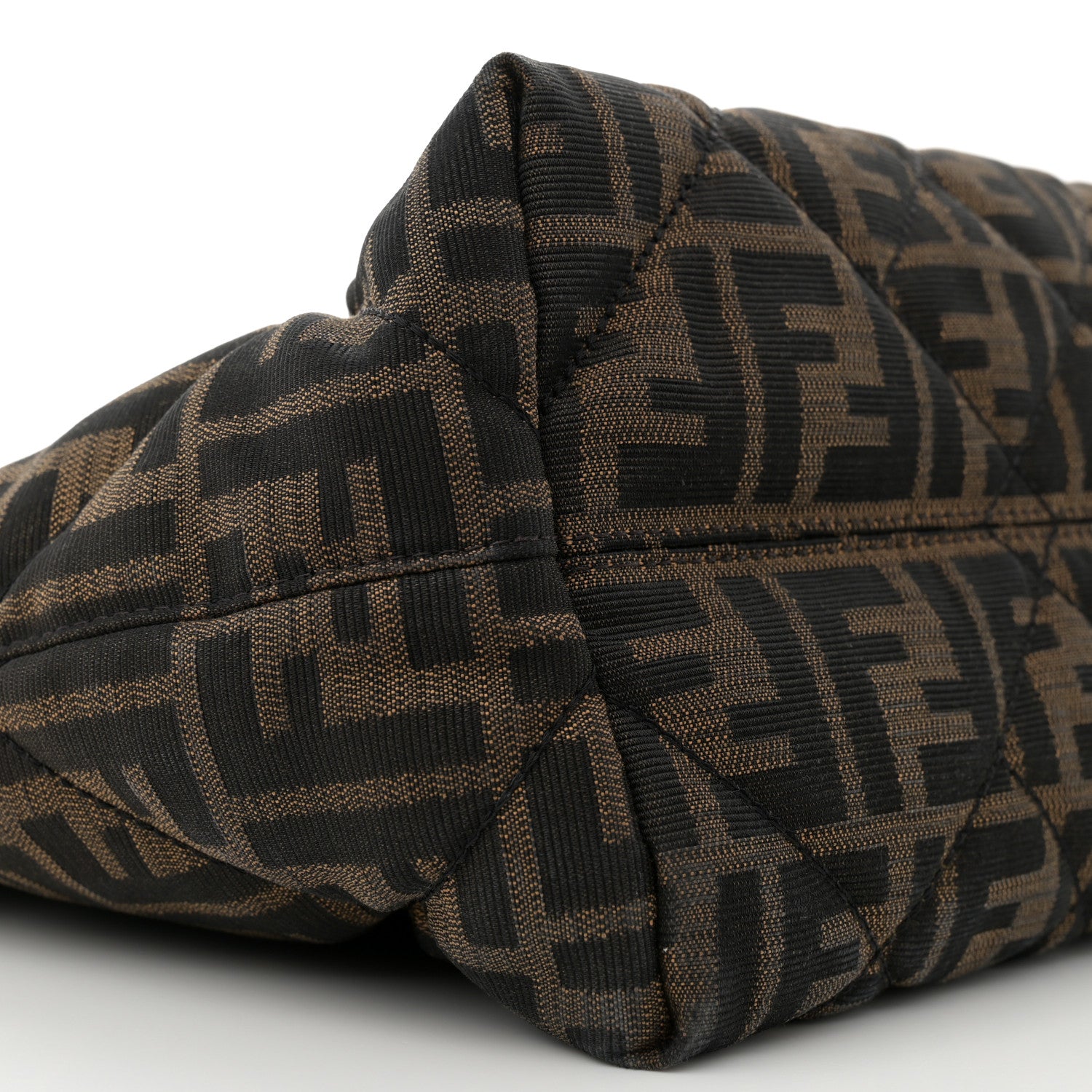Fendi Zucca Quilted Medium Roll Tote Tobacco Black 9 of 12