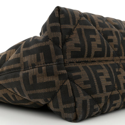 Fendi Zucca Quilted Medium Roll Tote Tobacco Black 9 of 12
