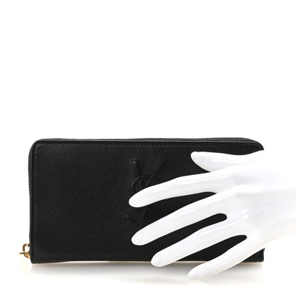 Saint Laurent Chevre Belle De Jour Zip Around Wallet Black 2 of 7