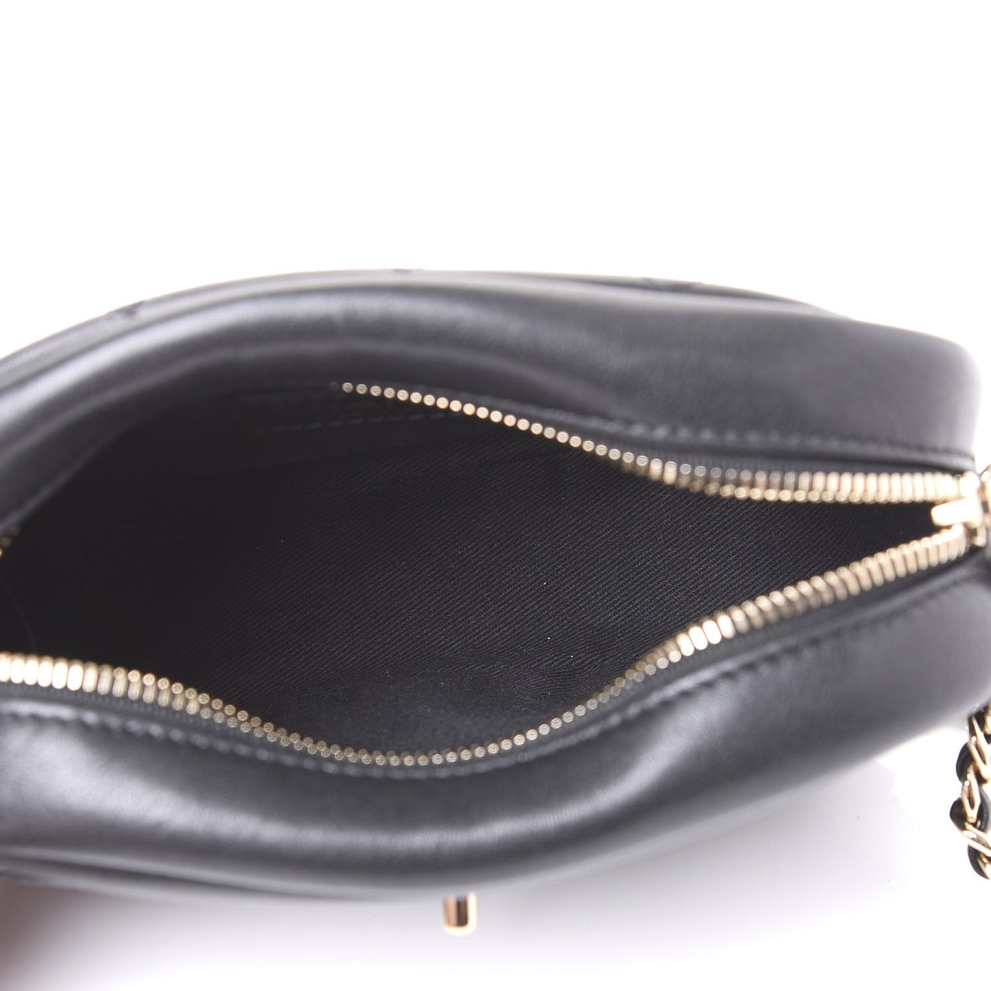 Goatskin Quilted Small Casual Trip Camera Case Black