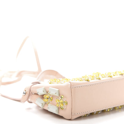 Fendi Goatskin Embellished Micro Peekaboo Iconic Satchel Light Pink 9 of 11