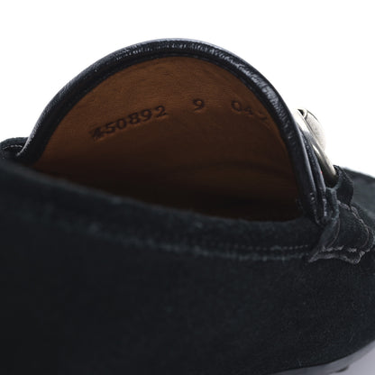 Gucci Suede Web Mens Horsebit Driver Loafers 9 Black 8 of 8