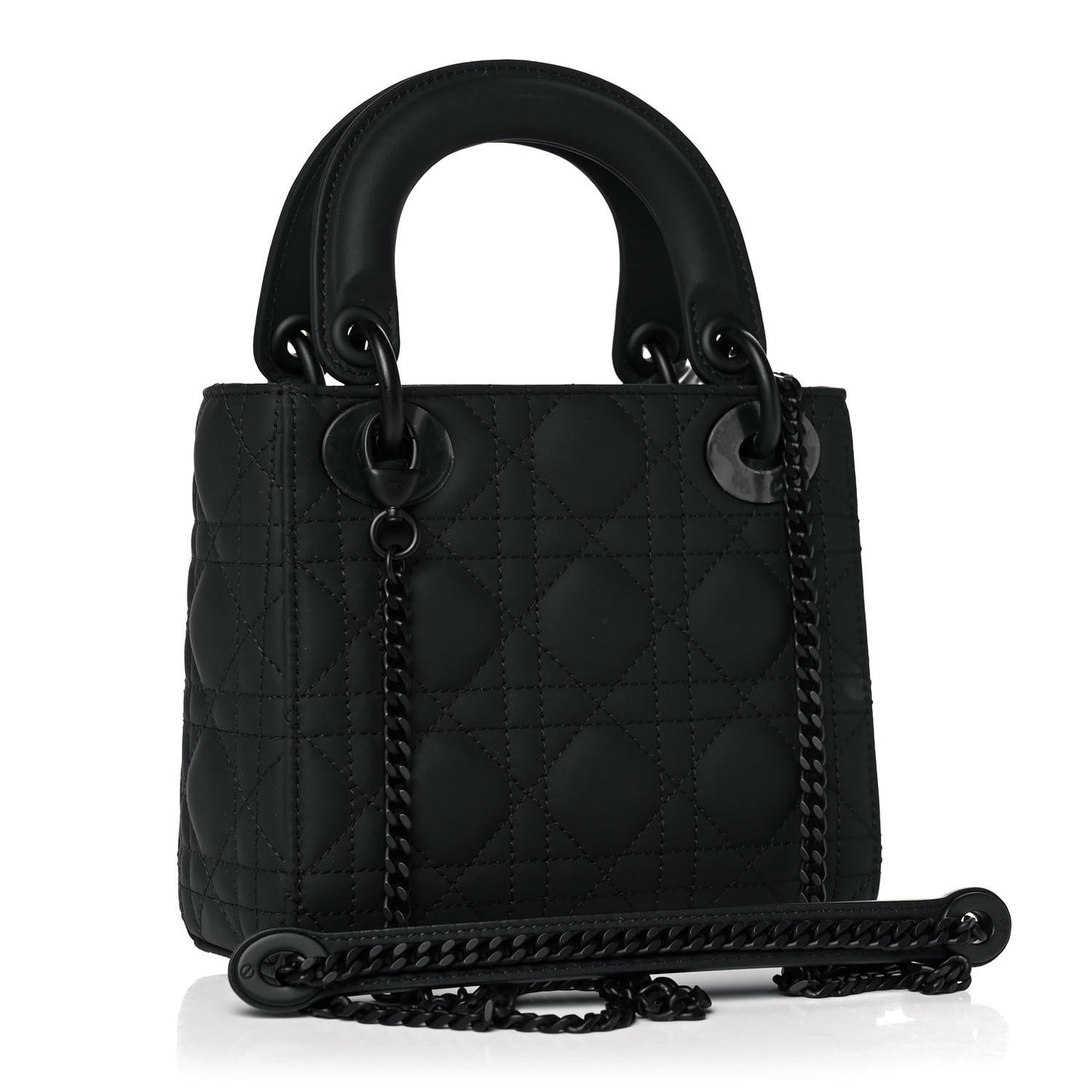 Ultra Matte Calfskin Cannage Mini Lady Dior Black
