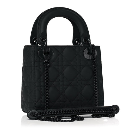 Christian Dior Ultra Matte Calfskin Cannage Mini Lady Dior Black 3 of 14