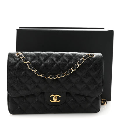 Chanel Caviar Quilted Jumbo Double Flap Black 12 of 12
