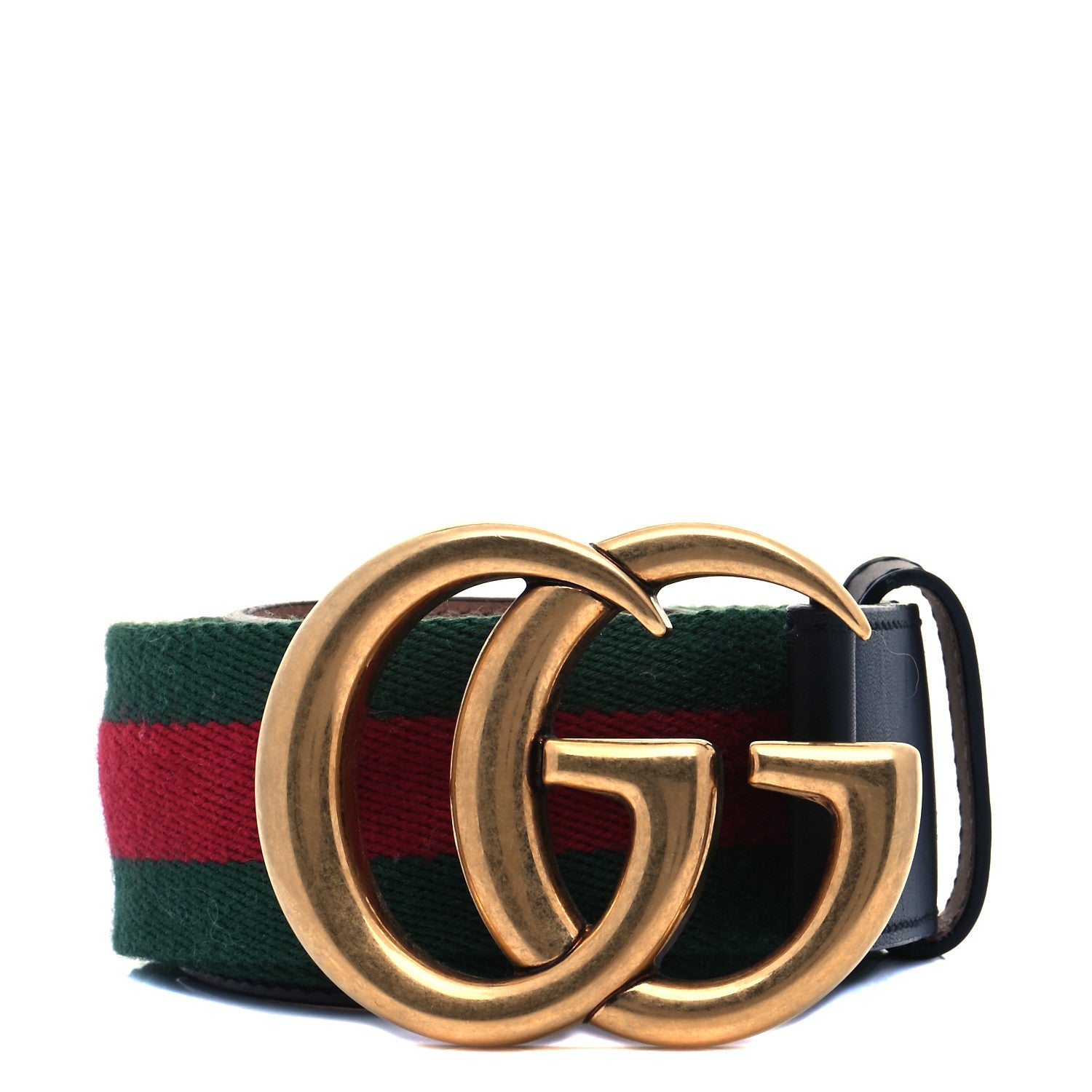 Gucci Nylon Calfskin Double G 40mm Web Belt 80 32 Green Red Black 1 of 6