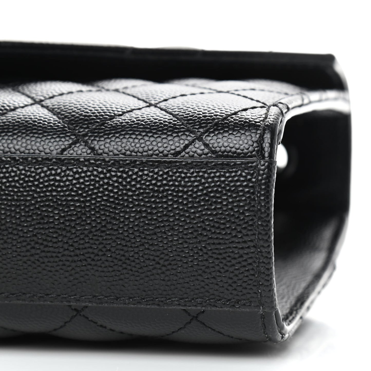 Grain De Poudre Textured Mixed Matelasse Triquilt Small Monogram Satchel Black