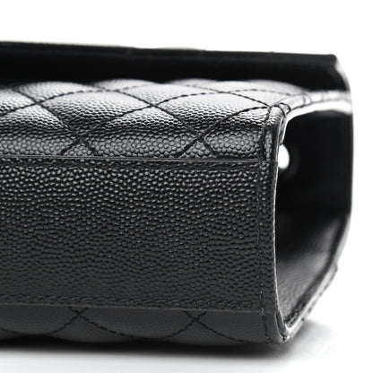 Saint Laurent Grain De Poudre Textured Mixed Matelasse Triquilt Small Monogram Satchel Black 7 of 10