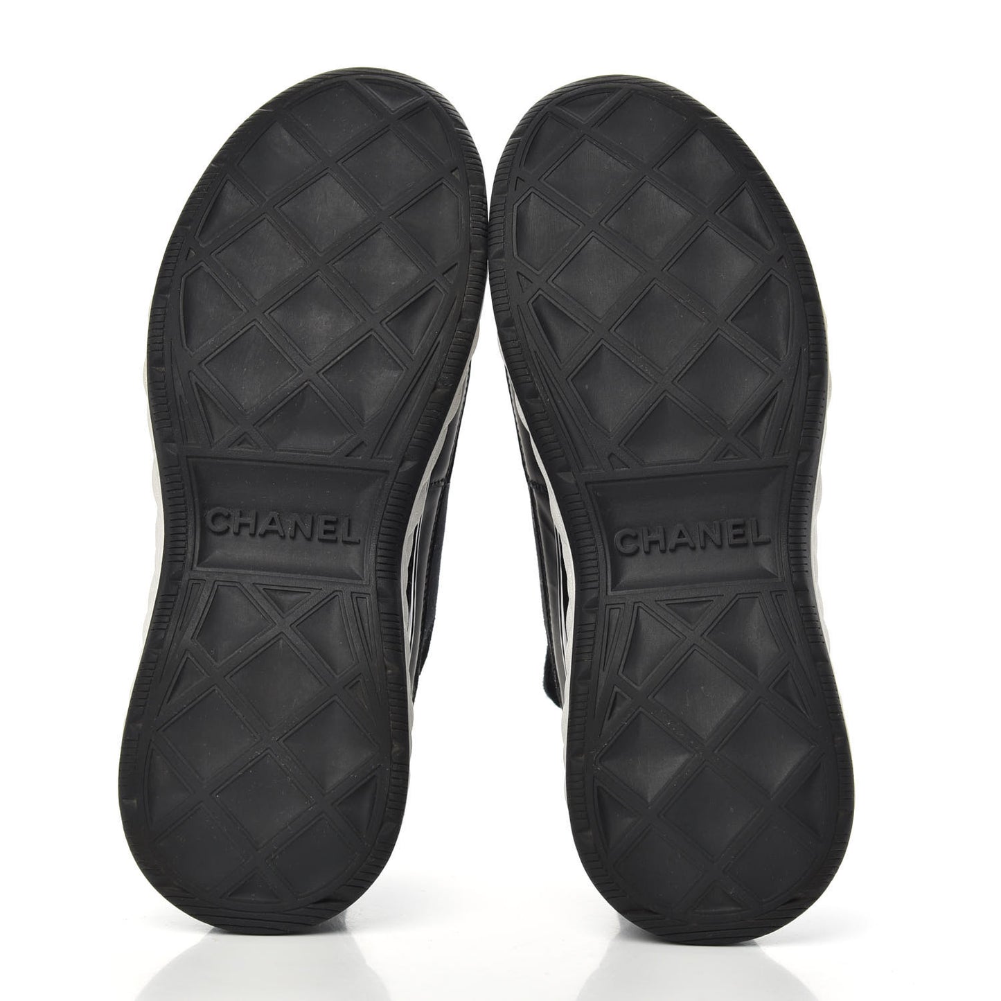 Velvet Calfskin Mixed Fibers CC Sneakers 36.5 Black