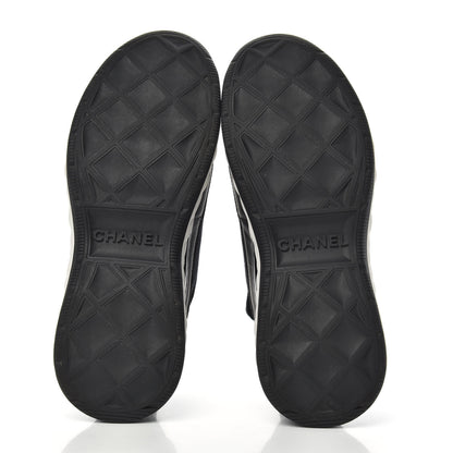 Chanel Velvet Calfskin Mixed Fibers CC Sneakers 36.5 Black 5 of 11