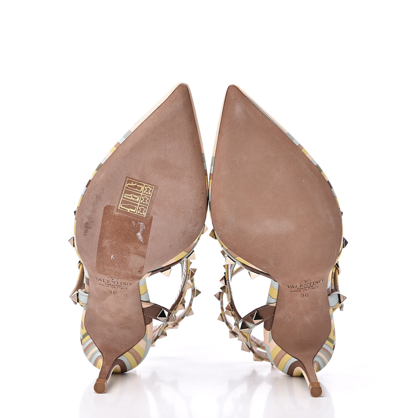 Nappa Native Couture 1975 Rockstud Ankle Strap Low Heel Pumps 36 Multicolor