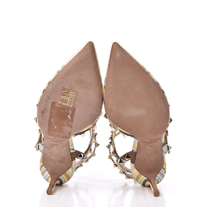 Valentino Garavani Nappa Native Couture 1975 Rockstud Ankle Strap Low Heel Pumps 36 Multicolor 5 of 8